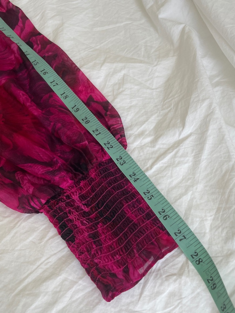 MARCHESA Rosa Leilani Floral Tiered Maxi Dress Long Sleeve V-Neck Fuchsia Size16 - Picture 11 of 15